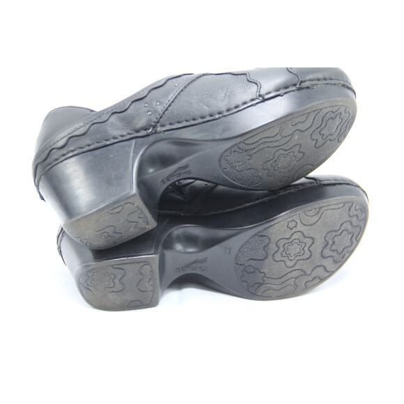 Dansko Hailey Clog Shoes Womens EU38 US 8 Black Scalloped Leather - Runs Small - Picture 6 of 8